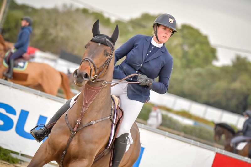 Dutch rider, Aniek Diks with ‘Qointreau Van’t Hoogeinde’ has the fastest time of the day in the 7 year old class 1 Aniek Diks by c Moises Basallote