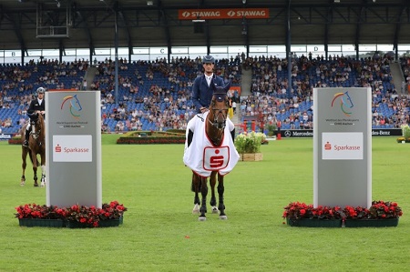 World Equestrian Festival, german flags in Aachen after the Sparkassen Youngster Cup 1 CHIO Aachen Daniel Deusser credits CHIO Aachen 0