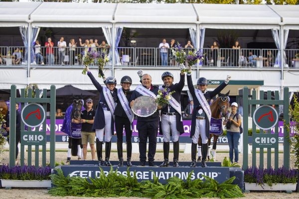 La Francia conquista il titolo nella FEI Dressage Nations Cup™ di Rotterdam 5 French team wins the FEI Dressage Nations Cup™ 2023, Rotterdam (NED)Morgan Barbancon, Pauline Basquin, Jean Morel, Alexandre Ayache, Corentin Pottier