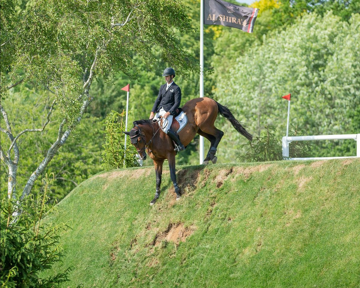 David Simpson won the Al Shira'aa Derby yesterday at Hickstead
