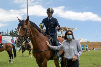 Athens Equestrian Festival 2021: Longines EEF Series Athens - 1st Day 5 Emilio Biccochi and Mrs. Kyrkinis president GJ AEF 2021