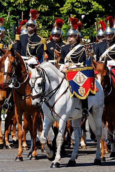 Kettledrum mounted French Republican Guard band