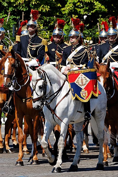 Kettledrum mounted French Republican Guard band