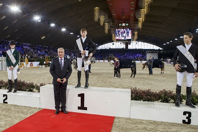 Podium Fei Pony Jumping Trophy 2017 Mechelen photo FEI Dirk Caremans
