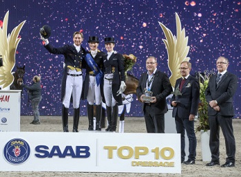 Podium Saab top 10 dressage credits Roland Thunholm