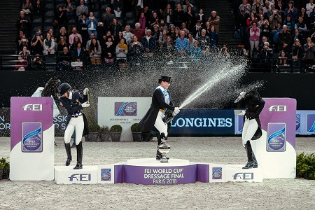 Podium dressage fei world cup finals 2018 paris isabell werth credits fei cristophe taniere 1