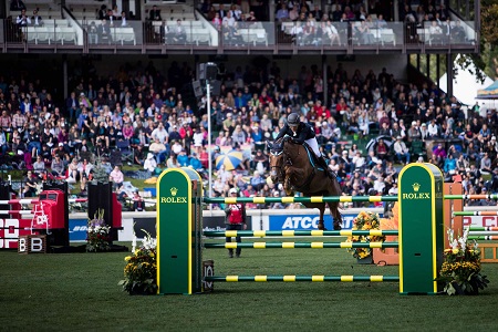 Sameh El Dahan rides Sumas Zorro CP International Grand Prix by Rolex at The Sprue Meadows Masters Photo credits Rolex Grand Slam of Show Jumping Ashley Neuhof