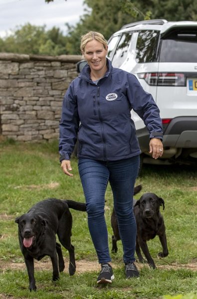 Zara Tindall and her dogs Pepper and Storm