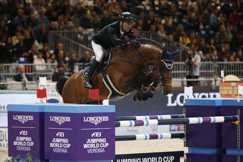 Gli azzurri al Jumping Verona per la terza tappa della FEI World Cup™ Western European League 1 foto © FISE Mario Grassia Riccardo Pisani su Chaclot