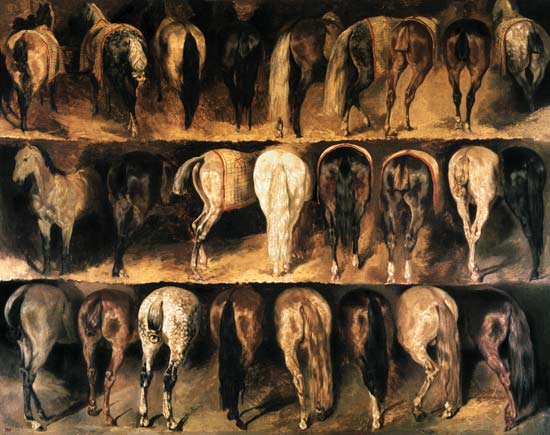 Arte e cavalli: Géricault - il pittore Romantico che amava i cavalli 1 horses hindquarters