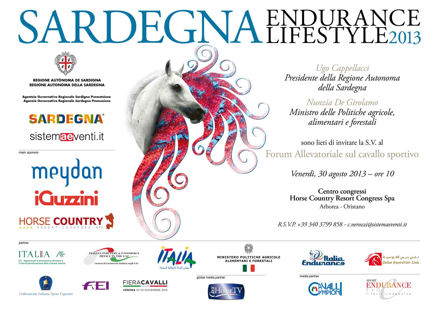 ALLEVAMENTO E CAVALLO SPORTIVO SARDO CAPPELLACCI, DAL FORUM DI ARBOREA, GETTA LA SFIDA PER IL RILANCIO DEL COMPARTO 1 invito forum