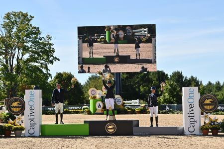 Brianne Goutal-Marteau Hoists Trophy Again in $230,000 American Gold Cup Grand Prix CSI5*, presented by CaptiveOne Advisors 1 photo by Andrew Ryback Photography 2