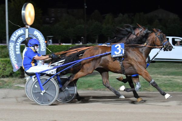 Valpicetto Jet ed Enrico Cuglini nel Premio Cesare Meli all'Ippodromo SNAI Sesana