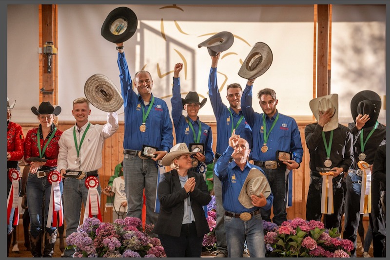 Campionati del Mondo di Reining 1 Tom Hautmann da sopra verso sotto: I Team Italia Senior Amauteur, Senior Open e Parareining