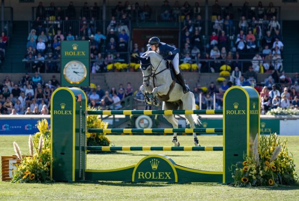 Martin Fuchs su Leone Jei vincitore del CPKC International Grand Prix presented by Rolex