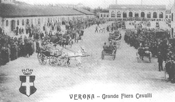 Fieracavalli Verona cartolina d'epoca in bianco e nero