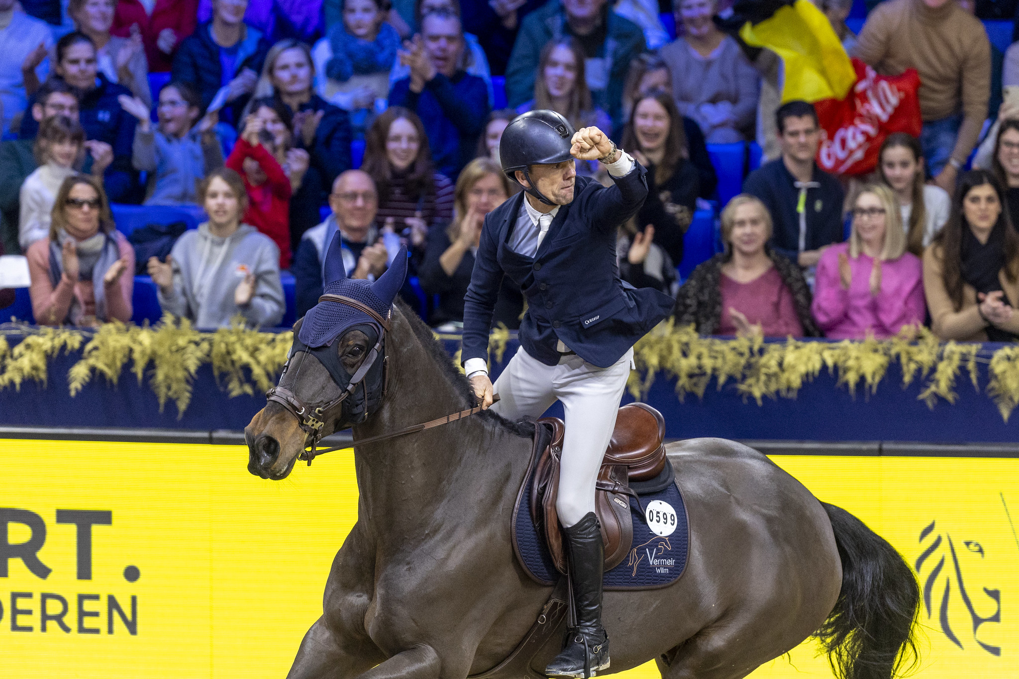 Wilm Vermeir (BEL) riding Iq van het Steentje - winners of the Longines FEI Jumping World Cup™ 2022/2023 Mechelen (BEL) - Copyright ©FEI/Dirk Caremans