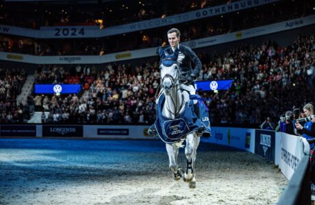 Lars Kersten (NED) and Hallilea winners of the Longines FEI Jumping World Cup™ 2023/24- Gothenburg