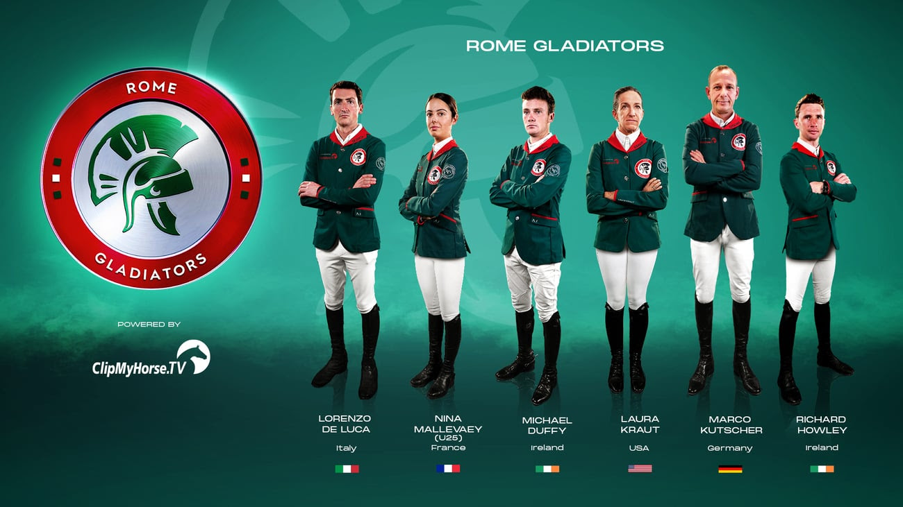 La formazione 2024 dei Rome Gladiators, presente anche Lorenzo de Luca 1 Rome gladiators: la squadra formata da Lorenzo de Luca, Laura Kraut, Michael Duffy, Nina Mallevaey, Marco Kutscher, Richard Howley