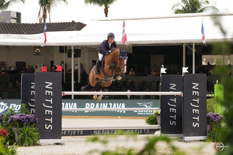 Jordan Coyle Can’t Be Caught in Adequan® WEF Challenge Cup Round 9 3 Cian OConnor Fancy de Kergane. Photo © Sportfot 1