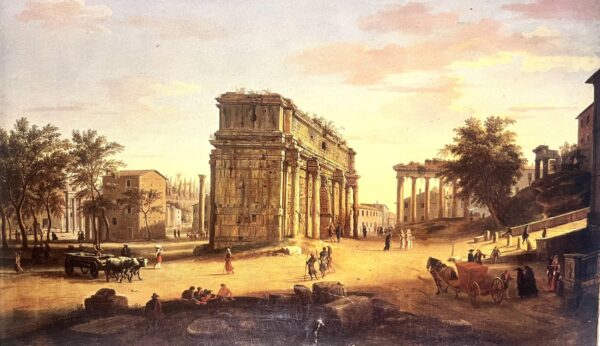 Gaspar van Wittel, maestro delle vedute urbane con cavalli 5 L'Arco di Settimio Severo di Gaspar van Wittel vedutista del 700