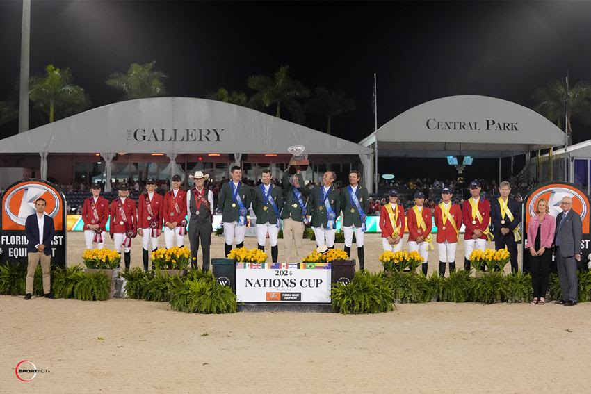 Ireland Reigns Once Again in $150,000 CSIO4* Nations Cup, Presented by Florida Coast Equipment 1 I vincitori del podio nella Nations Cup CSIO4*