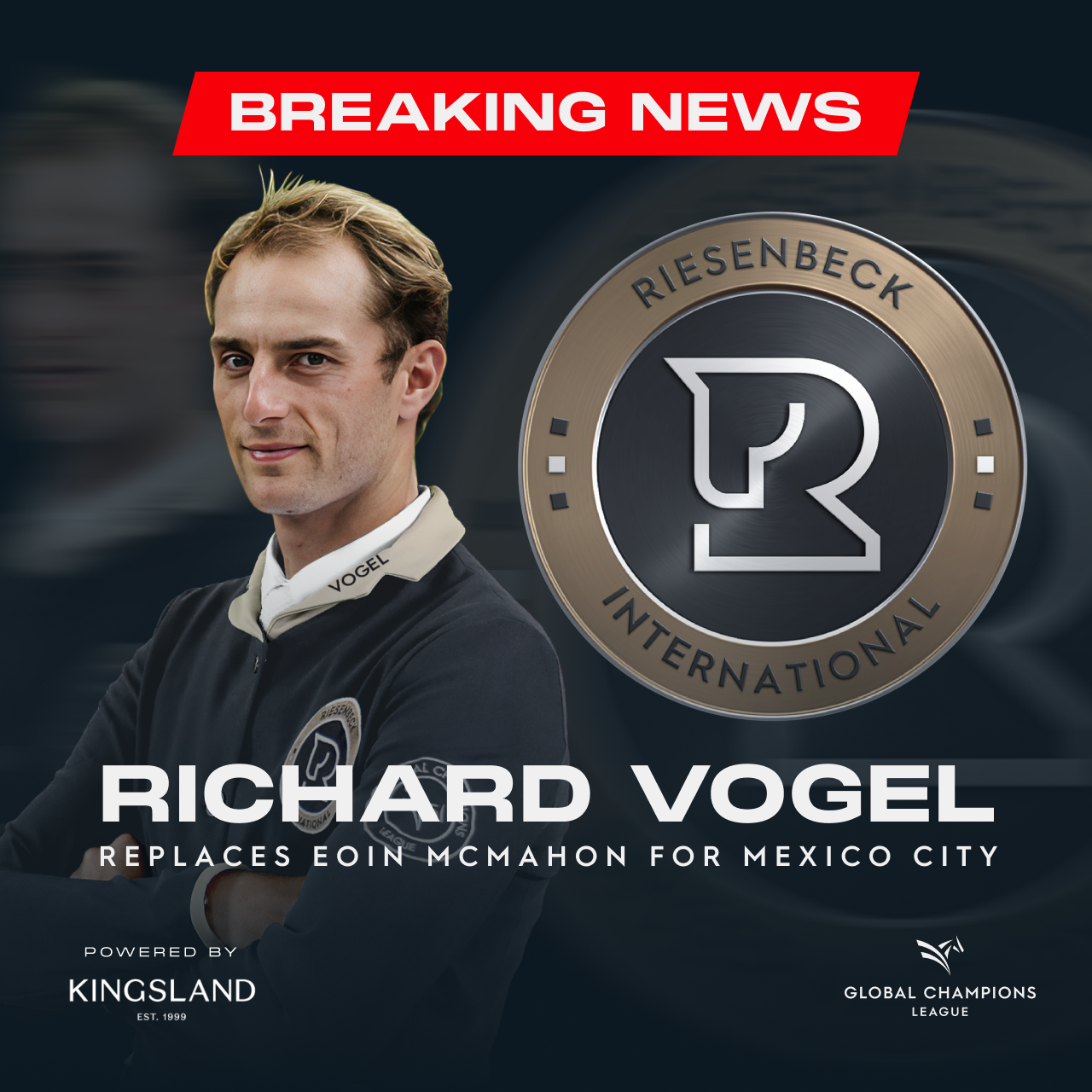 GCL: Richard Vogel sostituisce l'infortunato Eoin McMahon nei Riesenbeck International 1 GCL sostituzione per infortunio con Richard Vogel