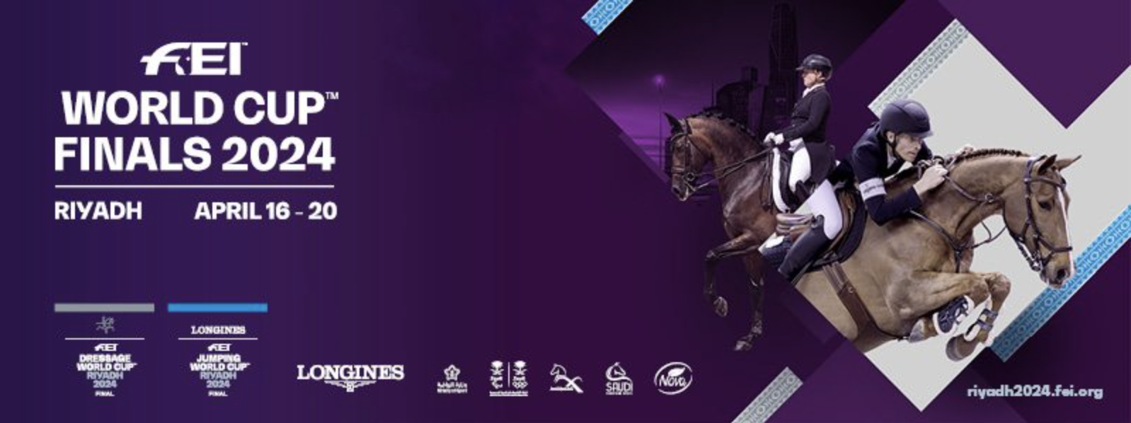 I cavalieri nella Finale di FEI Jumping World Cup di Riyadh 1 locandina delle Finali di FEI World Cup Ryadh 2024
