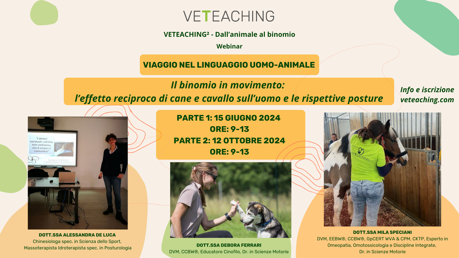 VeTeaching: il nuovo percorso di avvicinamento al binomio 4 212 Il binomio uomocane e uomocavallo tra relazione e stili di attaccamento Dott.ssa Stefania Acquesta 63 Canine equine bodywork uno strumento professionale per il benessere del cane e del 1