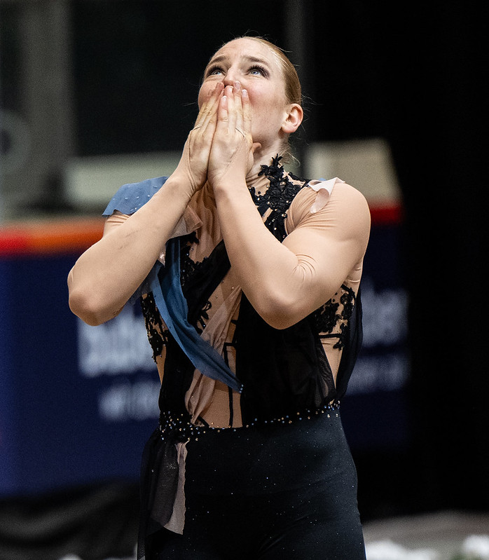 Campionati di Volteggio, Bern 2024: Europei Giovanili e Mondiali Senior 5 ILONA HANNICH of Switzerland reacts after performing in the Nations Team 1