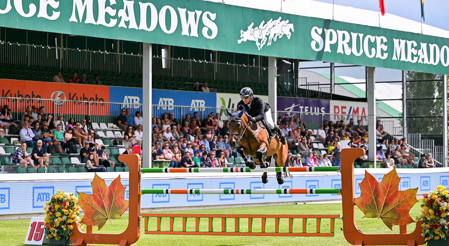 Daniel Coyle (IRL) Jumps to Victory in the ATB Cup at Spruce Meadows CSI5* 1 Daniel Coyle su Farrel