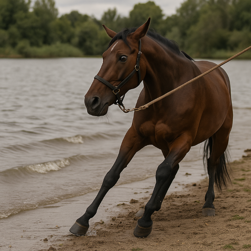 Quando l’acqua spaventa: come aiutare un cavallo a superare la sua più grande paura. 1 cavallo paura dell'acquA.