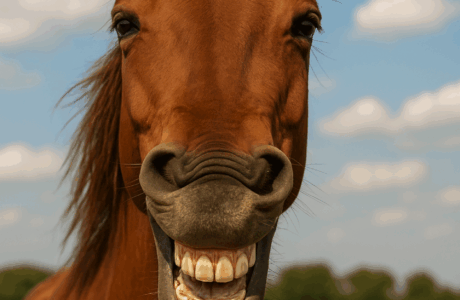 Smiling Chestnut Horse in Sunlight 1