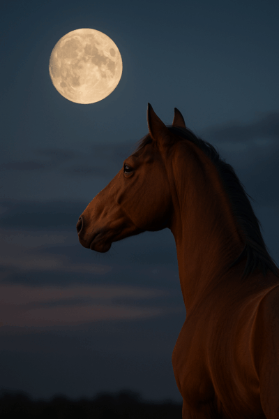 cavallo che guarda la luna NASA