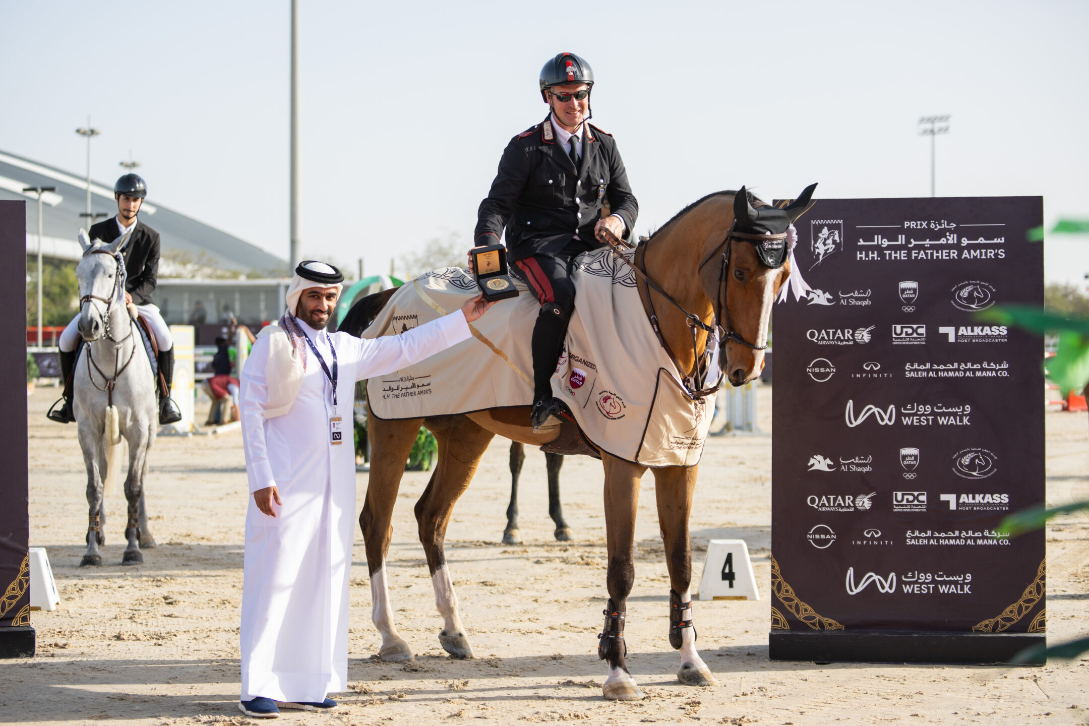 Emanuele Gaudiano ITA 1st and 2nd at CSI3 – 140cm Doha Equestrian Tour 2026 week 4 H.H. The Father Amirs Prix 28th to 31st of January 2026 Doha Qatar. PC CDET Lukasz Kowalski 5485