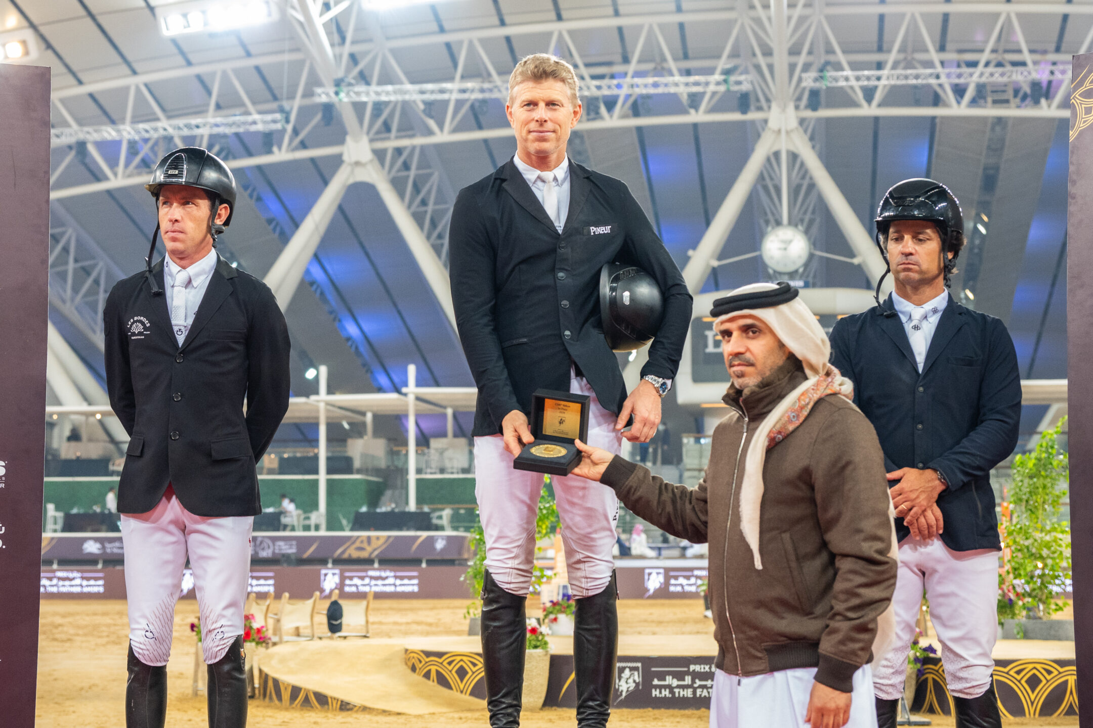 Max Kuhner AUT and Greece 5 winners of CSI5 – 150cm Doha Equestrian Tour 2026 week 4 H.H. The Father Amirs Prix 28th to 31st of January 2026 Doha Qatar. PC CDET Lukasz Kowalski 9751