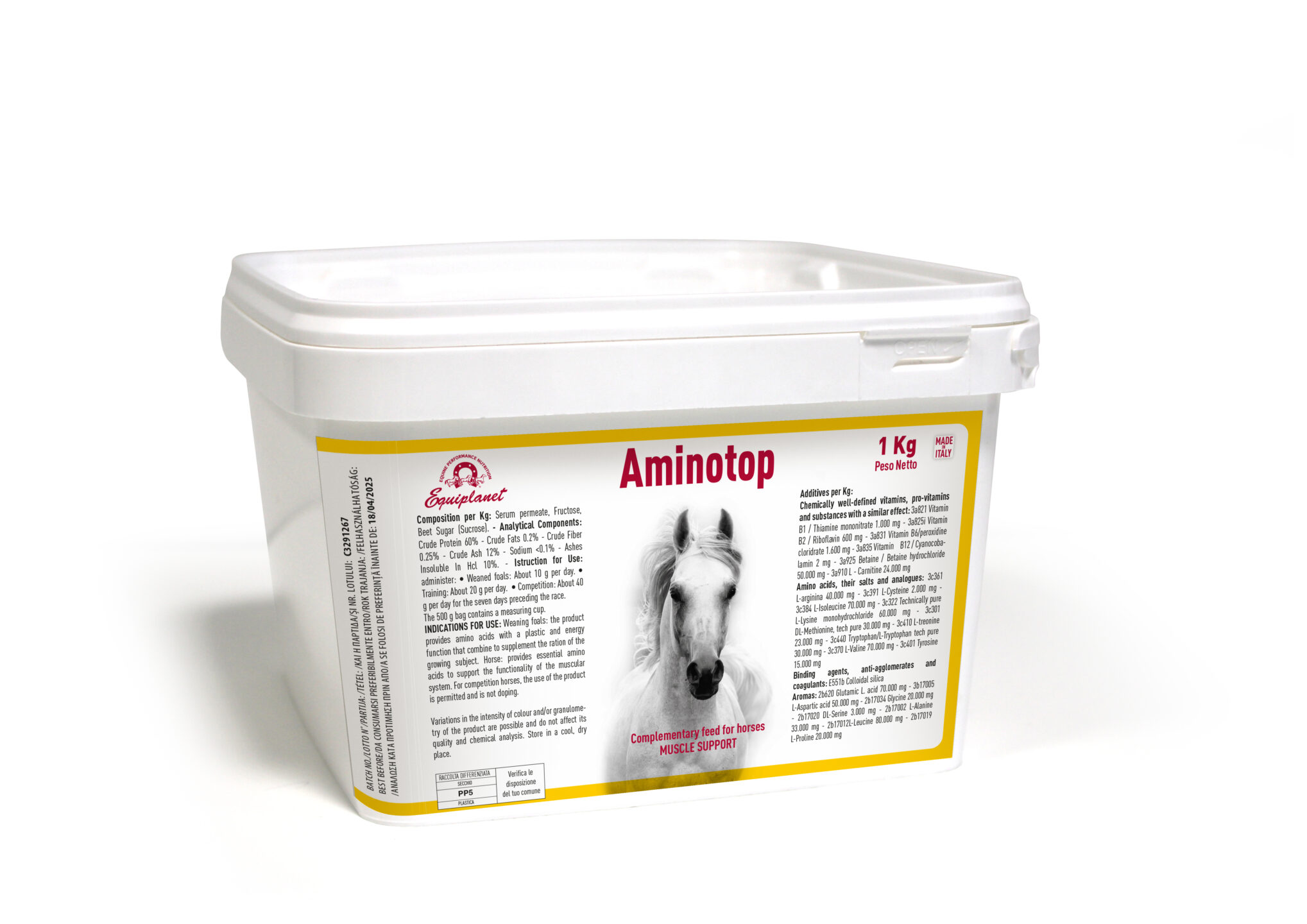 Nutrizione di fine inverno nel cavallo da salto ostacoli 3 Secchiello cubo 1 L Aminotop 2024