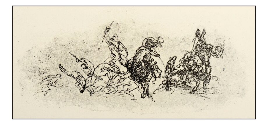 Scontri di cavalieri – Il turbine di violenza studiato da Leonardo da Vinci. 2 scontri cavalieri leonardo 1
