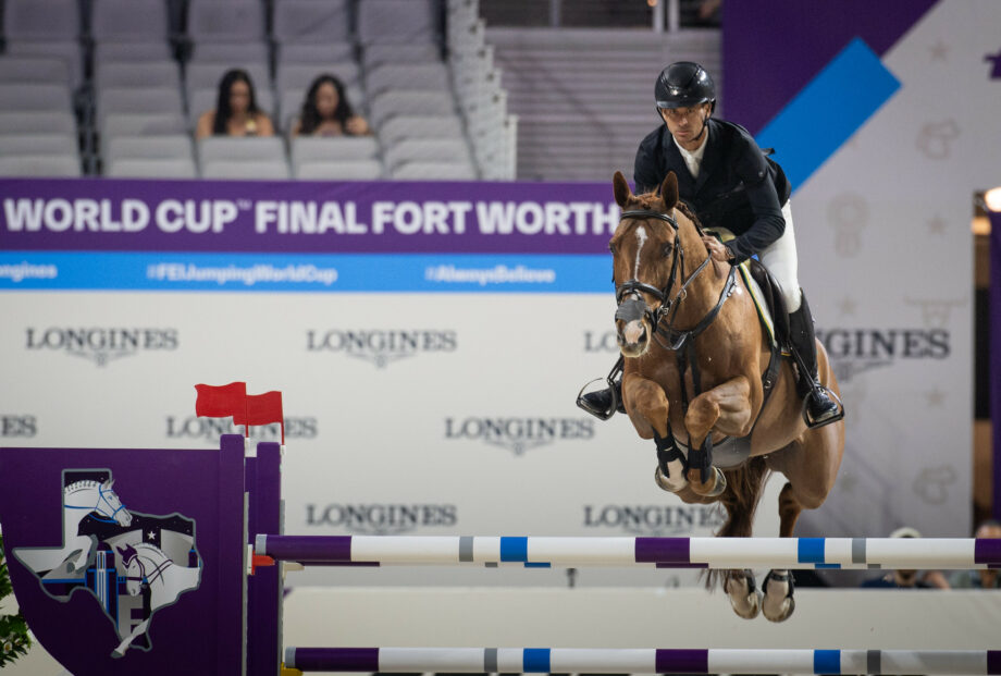 Steve Guerdat (SUI) and lbfuehren’sIashin Sitte, during Longines FEI Jumping World Cup™ - First Final Competition of the The FEI World Cup™ Finals Fort Worth 2026 North American League Fort Worth Texas USA