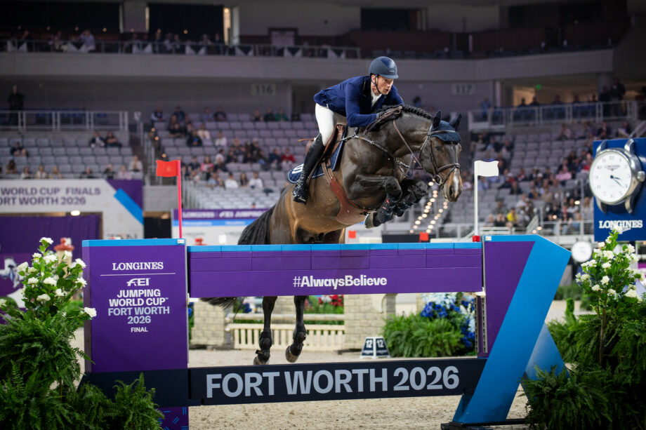 Daniel Deusser (GER) and Otellode Guldenboom during Longines FEI Jumping World Cup™ - First Final Competition of the The FEI World Cup™ Finals Fort Worth 2026 North American League Fort Worth Texas USA