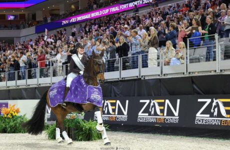 Becky Moody (GBR) and Jagerbomb enjoying their victory lap