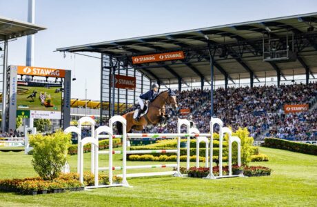 Lillie Keenan and her stallion Kick on