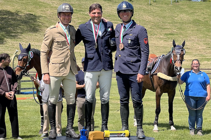 Podio del Campionato Italiano Assoluto Senior Telepass di Concorso Completo