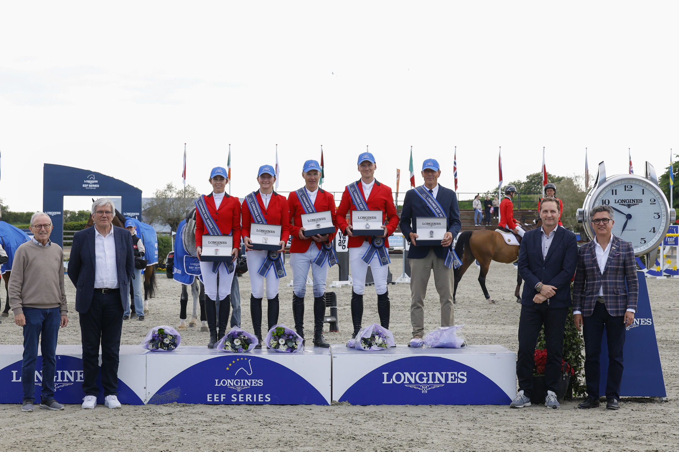 Team Denmark celebrate their back to back win on home soil at the Longines EEF Series CSIO3 Stutteri Ask