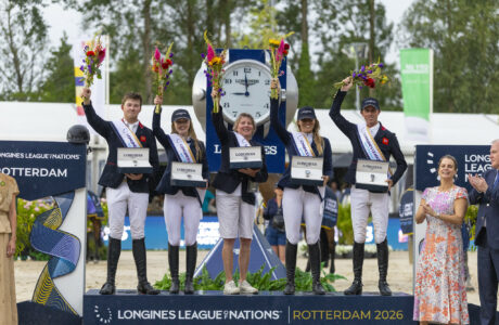 Team Great Britain - Harry Charles, Sienna Charles, Di Lampard, Jessica Mendoza and Ben Maher - winners of the Longines League of Nations - Rotterdam (NED)