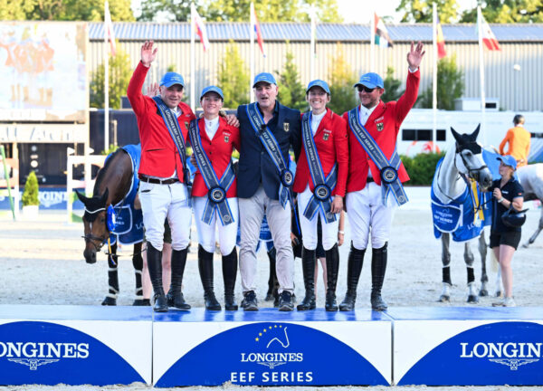 The German quartet of Maximilian Lill, Britt Roth, Chef d’equipe Ralf Runge, Justine Tebbel and Tobias Longines EEF Series Budapest