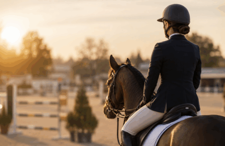 Cavallo al tramonto nell'arena