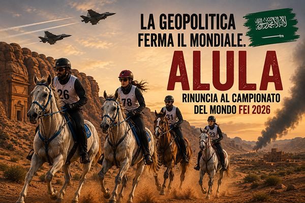 La Geopolitica ferma il Mondiale. Alula rinuncia al Campionato del Mondo FEI 2026.